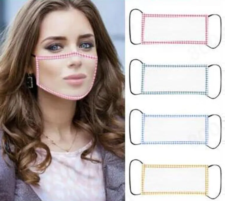 Transparent Lip Mask Anti-buée Transparent Face Shield Cotton Mask Deaf Mute Designer Masques Visible Anti Dust Mouth Face Cover GGA3558-5