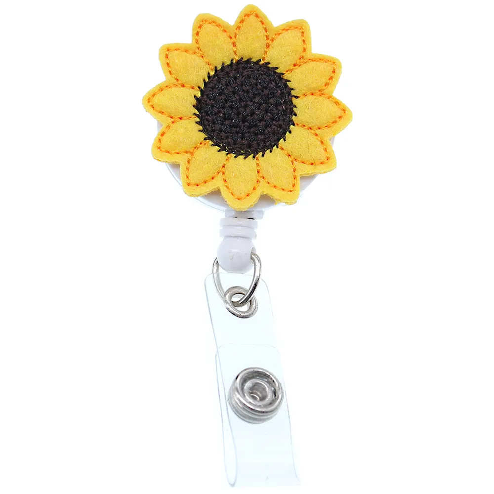 Brand New Style Felt Sunflower Retractable ID Felt Badge Holder Cute Name Badge  Reel Nursing Badge From 20,96 €