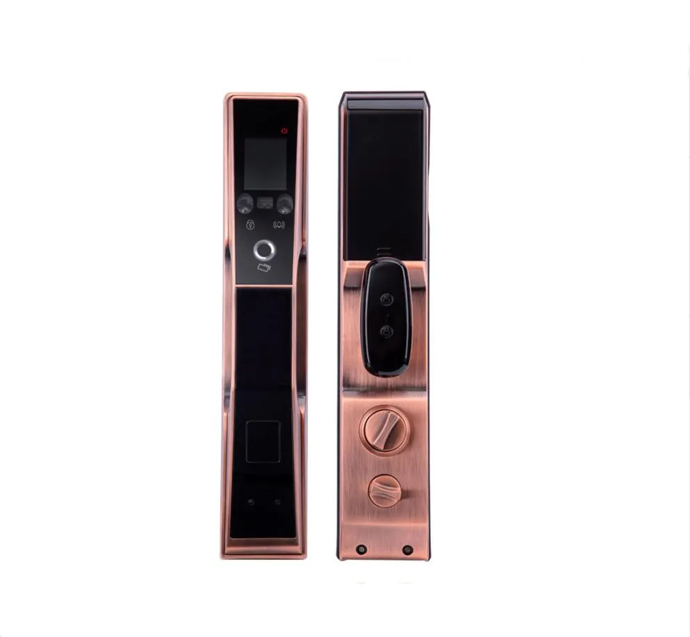 Anti-theft Smart Door Facial Recognition System Lock Face Fingerprint Automatic Password Golden black +Exquisite retail box