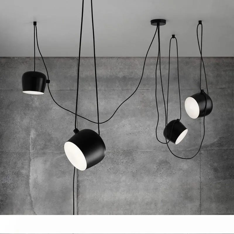 Modern Kolye Işıkları Alüminyum Siyah Asmak Lambaları Süspansiyon Armatür Yaratıcı DIY Ofis Lambası Işık Fikstür Tavan Avize
