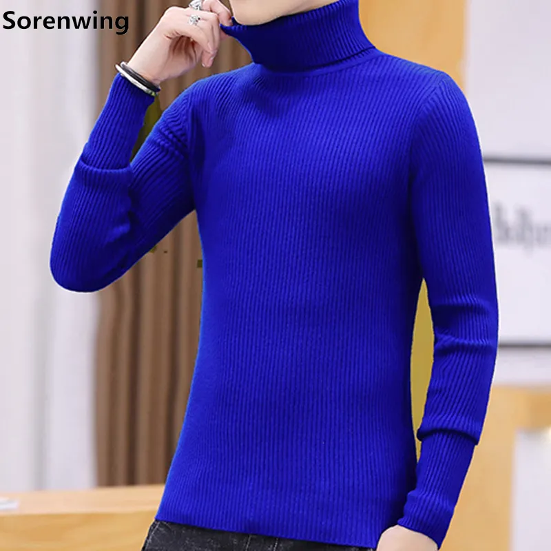 Winter Warm Turtleneck Sweater Men Fashion christmas sweaters Knitted Mens Sweaters Casual trendy Male Slim Fit Pullover 8806 CX200730