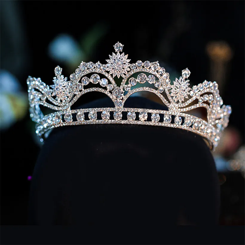 Drottning kronor tiaras för brud bröllop kristall rhinestone hår tillbehör huvudband hårband prinsessan bling gnista huvudbonad mode huvud smycken huvudstycke