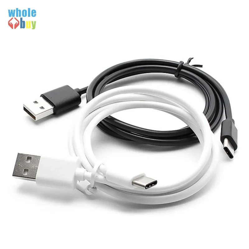 Câble de données de moulage par Injection noir blanc de 2M câble de chargeur de synchronisation de données USB Micro/ 3.1 Type C pour la plupart des téléphones Android
