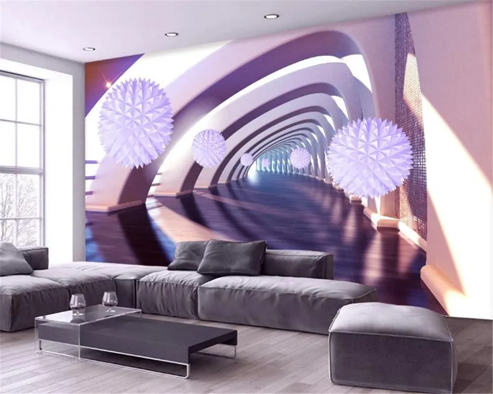 3d tapety sypialnia 3d kanał przestrzeni wydłużonych wielokąt piłka stereo tło wnętrza dekoracji ścienne papier