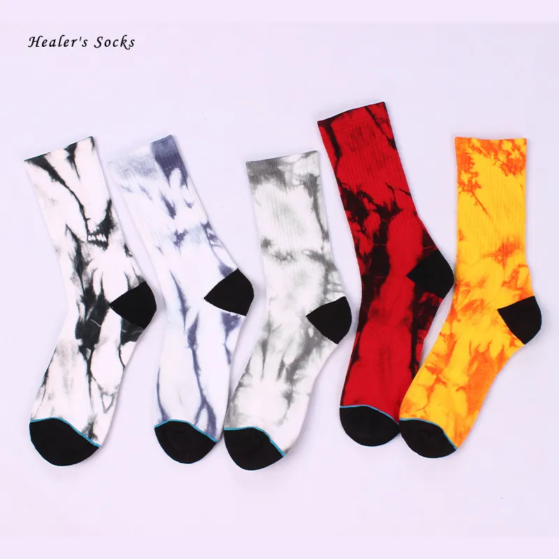Новые моды мужские и женские носки хлопок красочные мраморные галстуки арт хараджуку скейтборд забавная улица Hiphop счастливые трубки носки