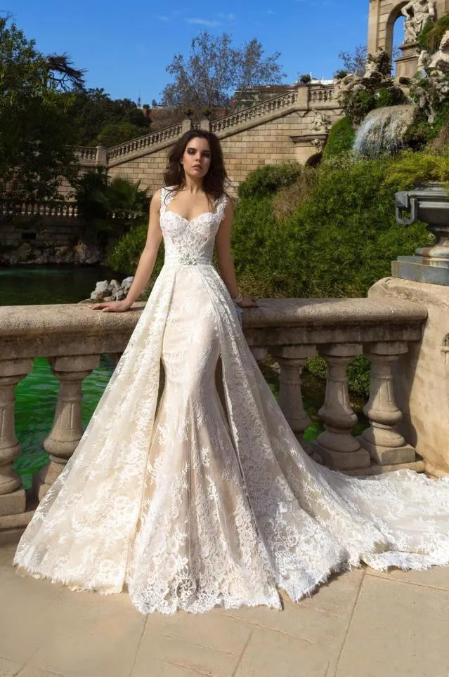 Sheath Column Detachable Train Wedding Dress with Detachable Skirt, Appliques, and V-Neck - Available in Sizes 4-24 Sheath Column Detachable Train Wedding Dress with Detachable Skirt, Appliques, and V-Neck - Available in Sizes 4-24