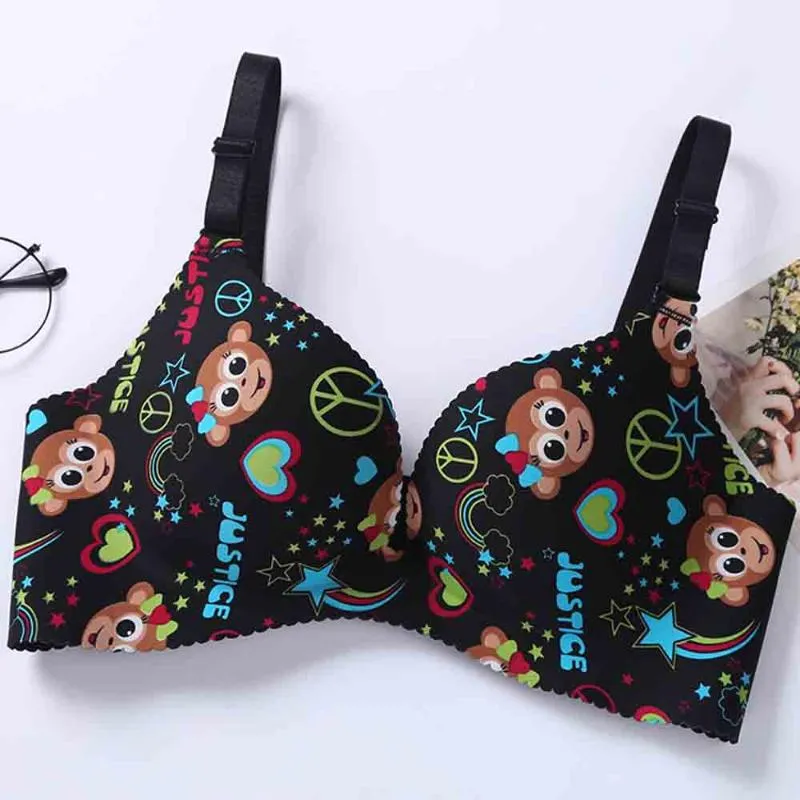 Bras Cute Cartoon Young Girl Fashion Seamless Sexy Push Up Bra Comfortable  Wireless Padded Bralette Underwear BH From Hongzhang, $44.04