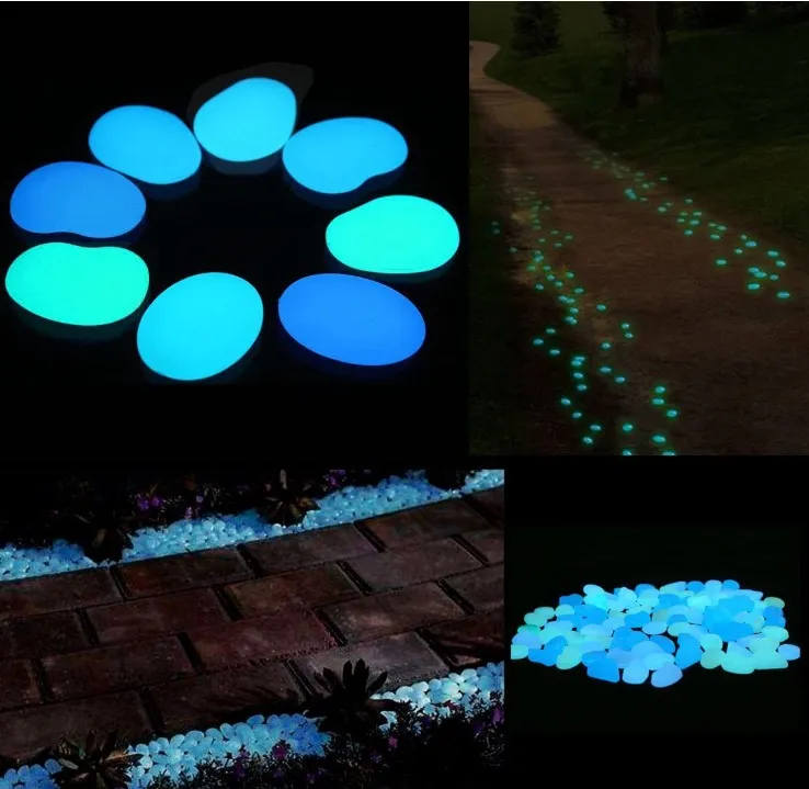 100 / Pack Tuin Decoratie Lichtgevende Steen Tuinieren Aquin Tank Landscaping Cobblestone Kunstmatige Fluorescerende Stenen Thuis Tuinen Landschappen