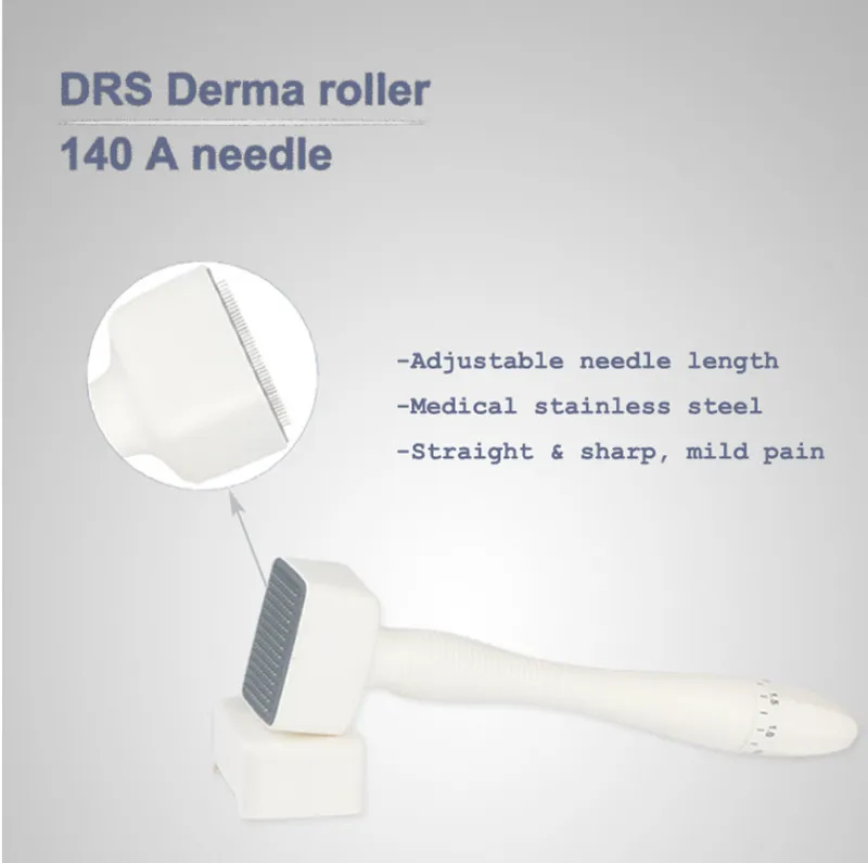 DHL Ship Adjustable Needle Length DRS 140A Stainless Steel Needle Derma Roller Stamp Microneedle Skin Care Hair Loss Micro needle Therapy