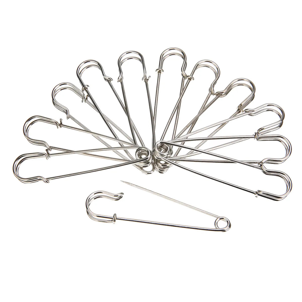 12pcs Large Heavy Duty Stainless Steel Big Jumbo Safety Pin Blanket Crafting for Making Wedding Bouquet Brooch DIY Decoration