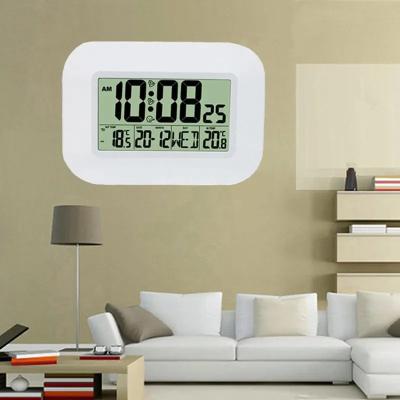 CSS Orologio Da Parete Digitale Batteria Operated Semplice Grande LCD Alarm  Clock Calendario Di Temperatura Data Giorno Home Office PJWv # Da 16,82 €