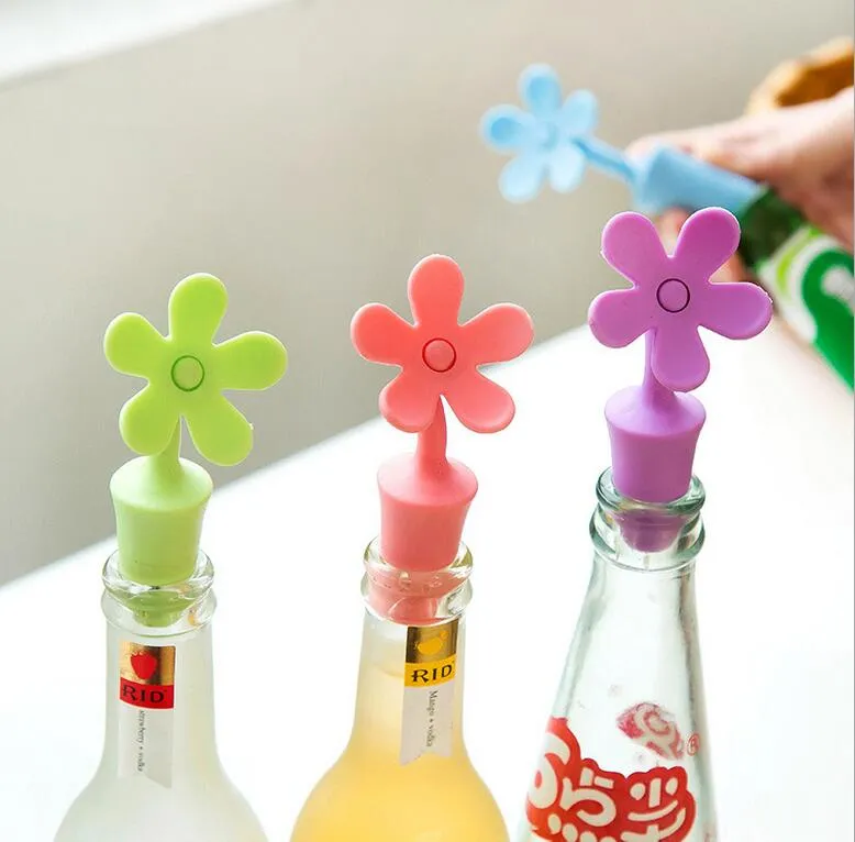 NEW Reusable Silicone Wine Stopper Sunflower Shape Beverage Beer