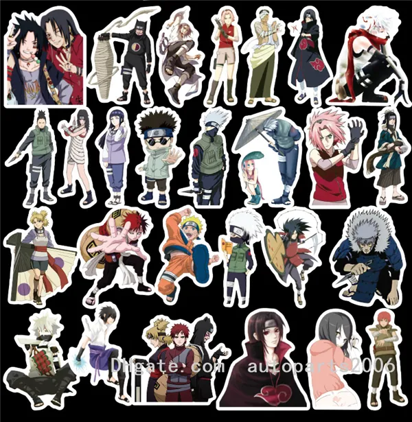 Wholesale Anime Style Naruto Cartoon Stickers No Duplicate Sticker Motorcycle Bicycle Kettle