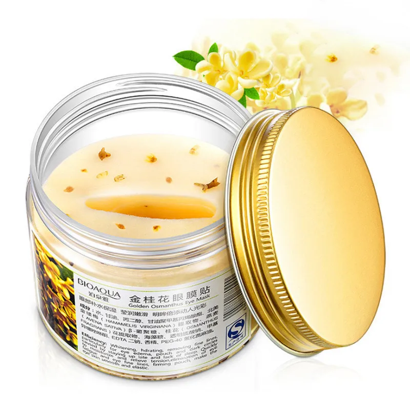 Gold Osmanthus Eye Mask 80 piezas / botella Cuidado de los ojos Gel de colágeno Sleep Patche Dark Circles Remover