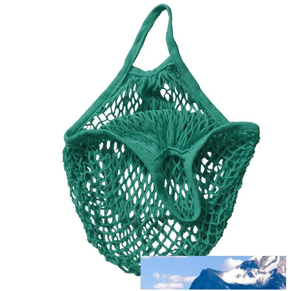 Återanvändbar sträng Shopping Livsmedelsväska Shopper Tote Mesh Net Woven Bomull Bag