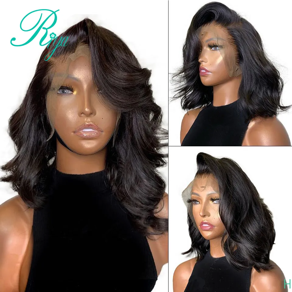 13X6 150% Wavy Wig Lace Front Human Hair Wigs For Black Women Pre plucked With Baby Hair Closure Front Wig Brazilian Remy Hair