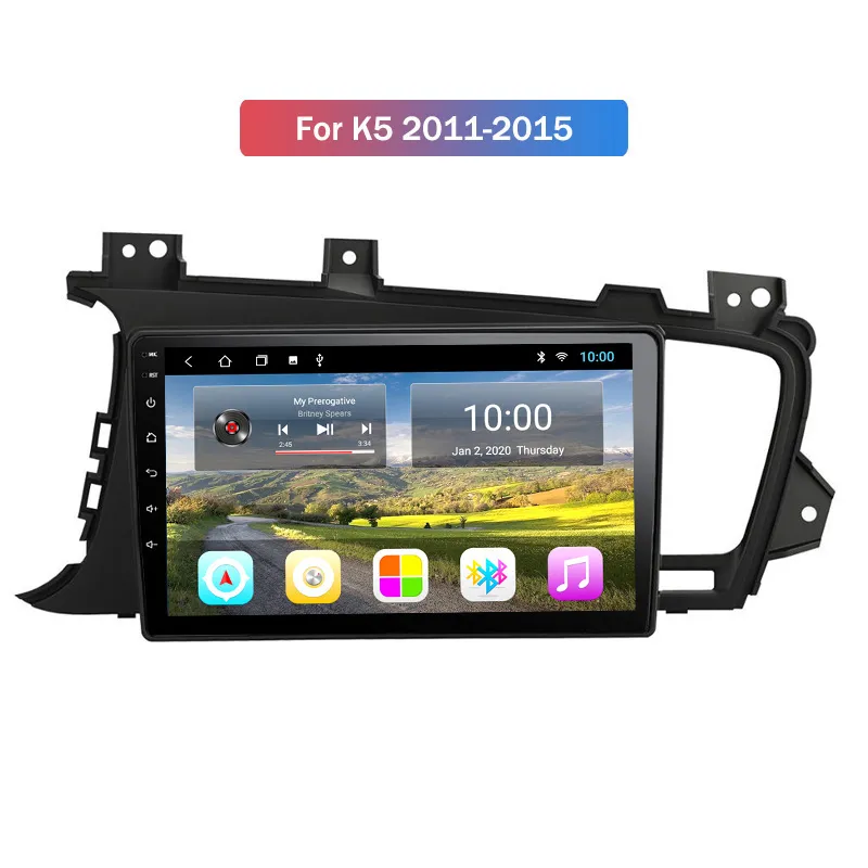 Android 10.0 Voiture Vidéo GPS Navigation Multimédia 1Din Radio pour Kia K5 2011-2015