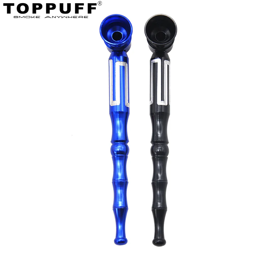 TOPPUFF-pipa de humo de Metal, 127MM con cuenco de Metal, pipa de tabaco de aluminio, cuchara de mano, accesorios para pipas