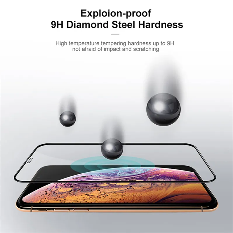 9d Full Cover Tempered Glass Screen Protectors för iPhone 12 Mini Pro Max XR XS 6 7 8 11 9H 0,3 mm med Retail Box US Warehouse