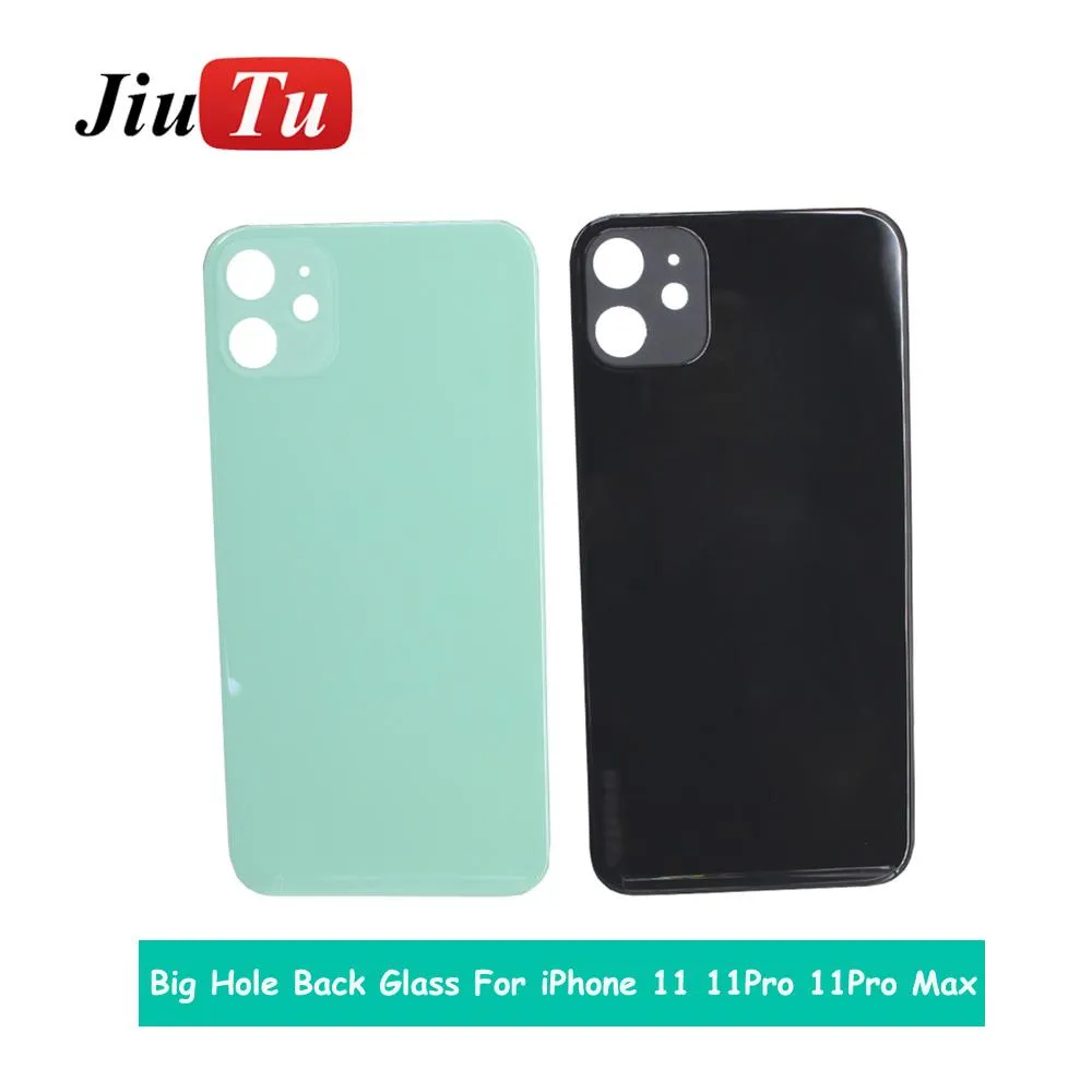 غطاء ثقب كبير غطاء البطارية الخلفي حالة الإسكان الإسكان الخلفي ل iPhone 11 11pro Max X XS XS Max Glass Housing Case