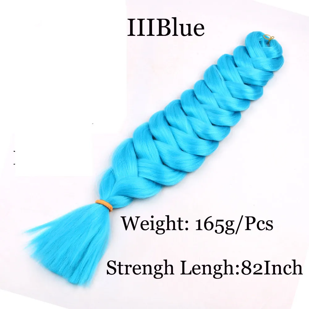 Synthétique Jumbo Tressage Twist Cheveux 82 pouces 165g Unique Couleur Crochet Tresses Extensions de Cheveux Synthétiques Approvisionnement D'usine