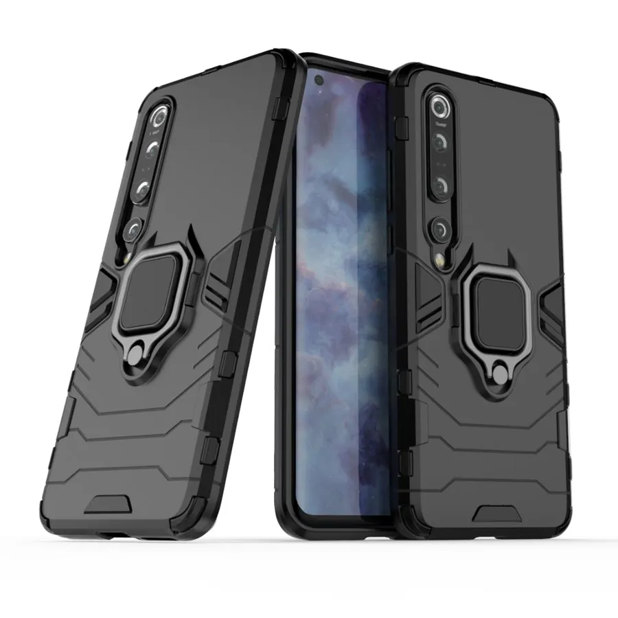 Coque antichoc Armor Support de bague en métal rotatif Housse de protection pour Xiaomi Mi 10 Pro 6X MI 8 9 SE Lite cc9 A3 lite Note 10 CC9 Pro