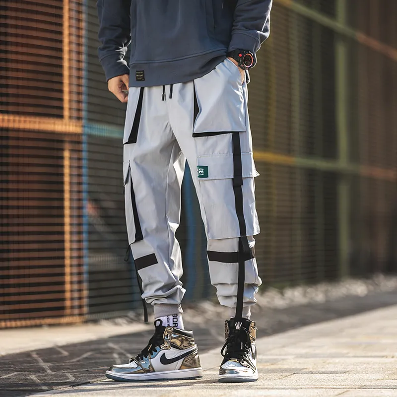 HIP HOP Streetwear Sport 2020 Frühling Herbst Rock Schwarz GRÜN Männer Tasche Pluderhosen Fashions Jogger Casual Skateboard Trouser241D