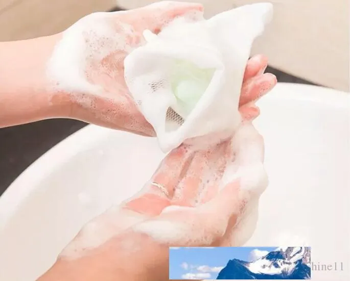 Saco de sabão espuma malha luva ensaboada para espuma limpeza banho sabão líquido luvas de limpeza do banheiro malha banho Sponges231t