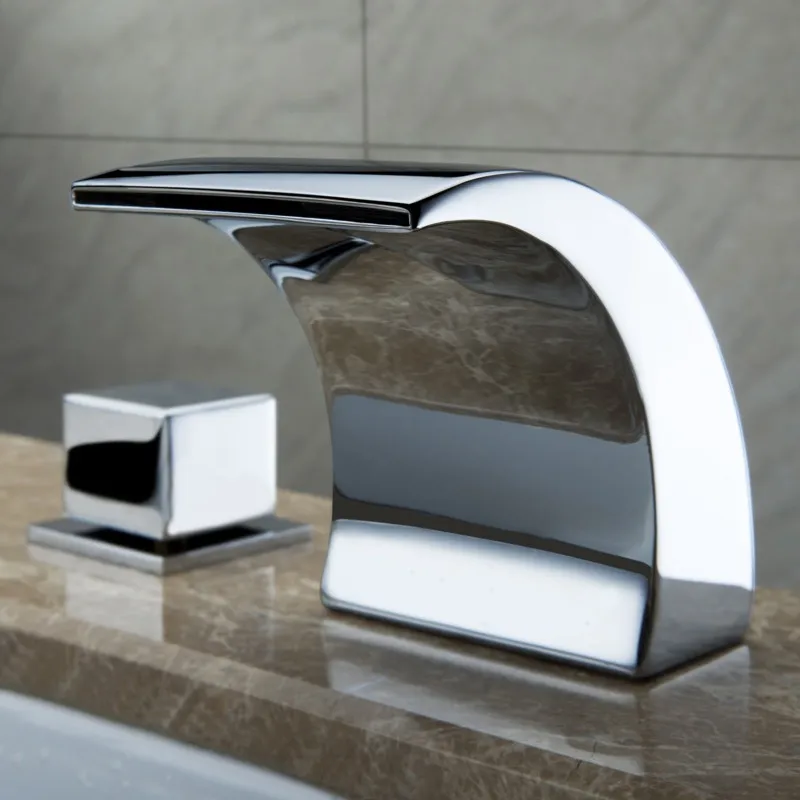 SKOWLL Temperature Controlled Faucet Water Tap Bathroom LED Waterfall Faucet Bathroom Mixer HG-1182DC T200710261c
