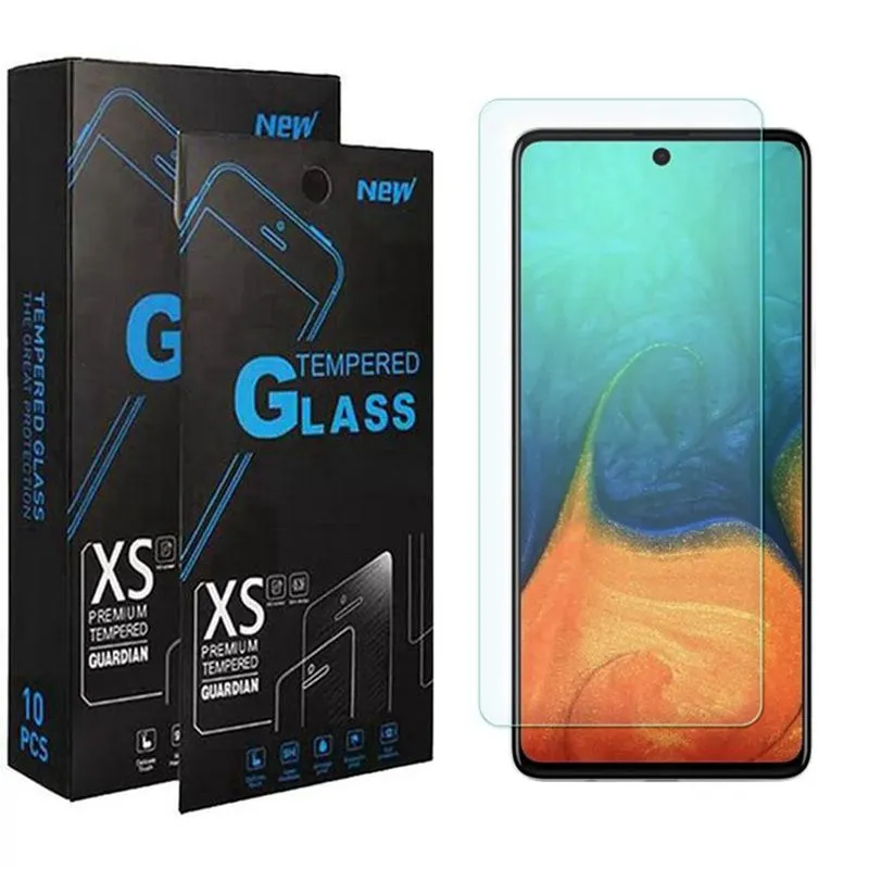 Grundläggande klar härdad skärm Antifinger Printing Protector Glass för Samsung A03S A03 Core A13 A23 A33 A53 A73 M52 Glass