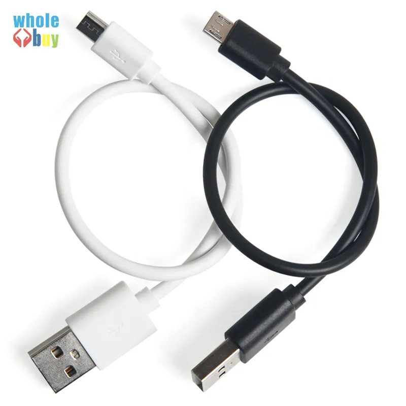 0.25m Zwart-wit 2 Kleuren Spuitgieten Gegevenskabel Micro / 3.1 Type C USB Data Sync Charger-kabel voor Android-telefoon