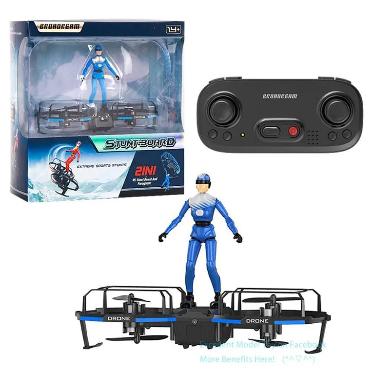 2 In 1 Mini Ultralight Aircraft Toy With Remote Control, Parachute Mode