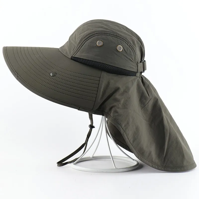 CAMOLAD Mens Bucket Hats With Neck Flap Summer Sun Hat For Women Long Wide  Brim Fishing Caps Outdoor UV Protection Hiking Hat Y200619