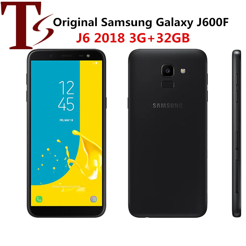 remodelado Samsung Galaxy J6 2018th J600F Original desbloqueado LTE Android Mobile Phone Exynos Octa Core 5,6 "13MP RAM 3GB ROM 32GB NFC 1pc