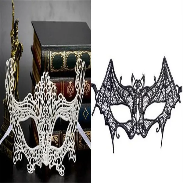 07 ensemble usine explosion style amusant dentelle reine masque Halloween fête maquillage robe fête mask2940