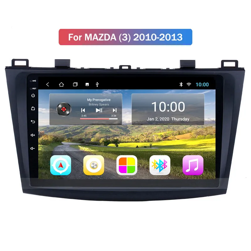 10 tums pekskärm bilradio video för Mazda (3) 2004-2009 med 3G GPS Bluetooth Canbus SD USB-rattstyrning