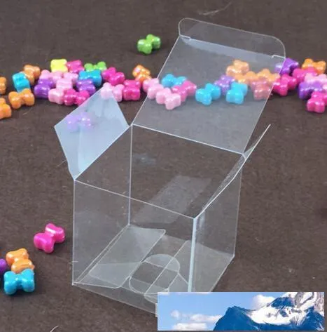 Envíe 50 Uds. Cajas cuadradas de plástico transparente de PVC caja de regalo impermeable transparente cajas de transporte de PVC caja de embalaje para joyería caramelo toy231o