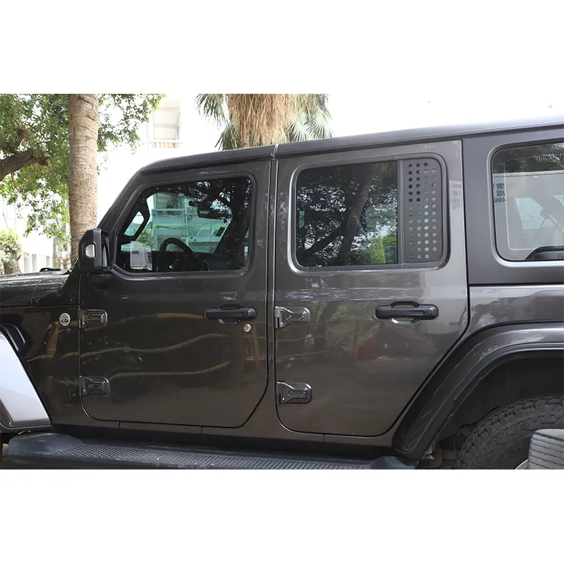 Savadi-Car Silver Door Lock Switch Cover Trim For Jeep Wrangler JL JT 2018+ (2pcs)