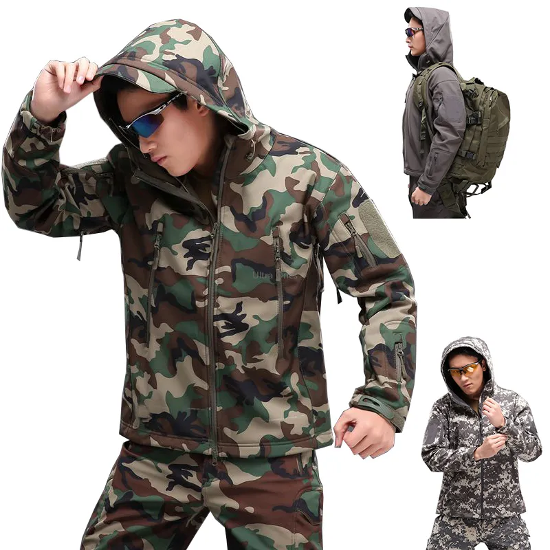 Tactisch jasje voor mannen wandelen jagen camping softshell jassen waterdicht camouflage vrouwen winddichte CS wargame jas