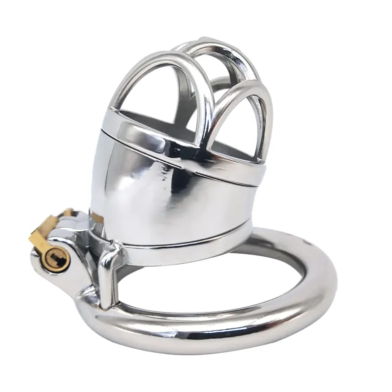 Stainless Steel Chastity Lock Male Slave Adjustment Sexy Chastity Lock Binding Device Metal CB Ring Deer Delay Device Chastity Cuckolds