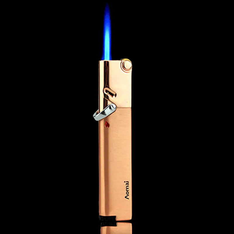 Compact Jet Lighter Gas Torch Turbo Lighter Strip Windproof All Metal Cigar Ljusare 1300 C butan Fasion för mannen