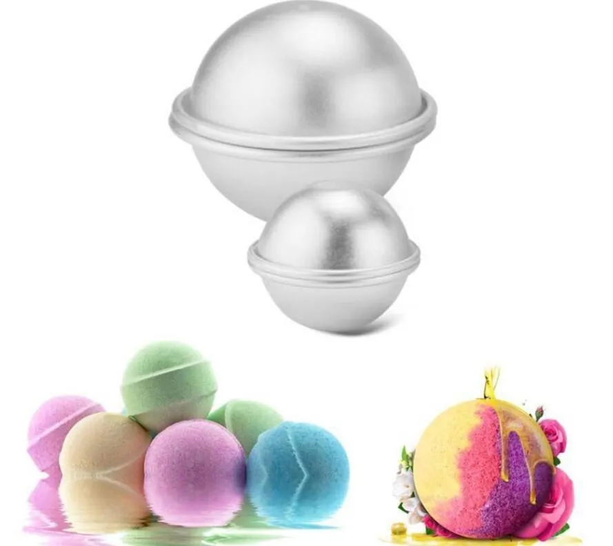3Dアルミ合金ボール球浴槽爆弾金型ケーキベーキングペストリー型4.5 x 2cm 5.5 x 2.5cm 6.5 x 3cm
