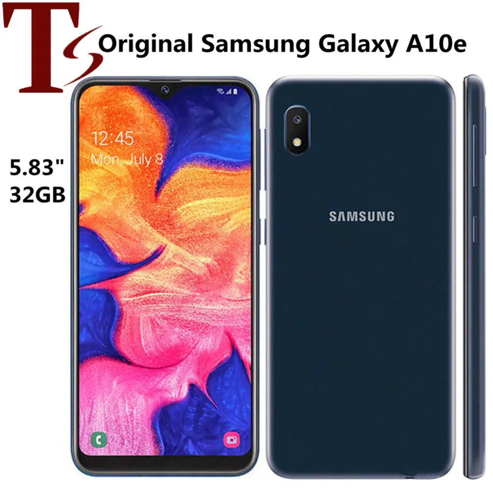 Samsung Galaxy A10e remis à neuf 5,83 pouces Octa Core Android 9.0 2 Go de RAM 32 Go de ROM 1920x1080 FHD 8MP et 5MP Téléphones déverrouillés 1pc