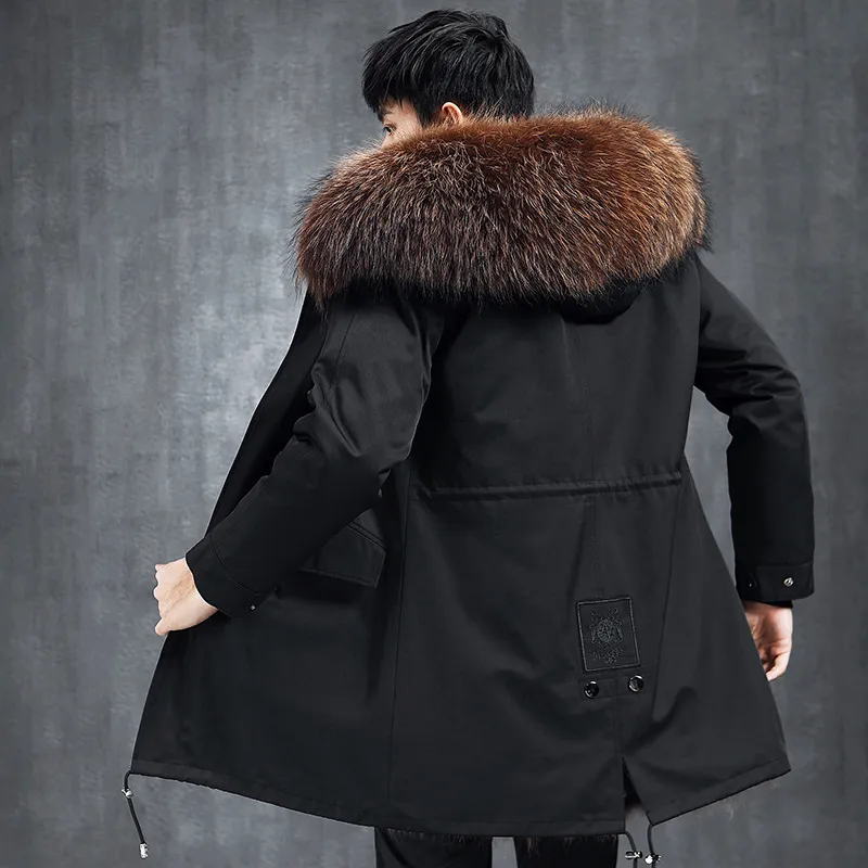 Mens Winter Coat Real Fur Jackets Hooded Fox Fur Collar Shearling Coats Thickening Warm Overcoat M 3XL Male Winter Clothes Parkas From 166 18 DHgate