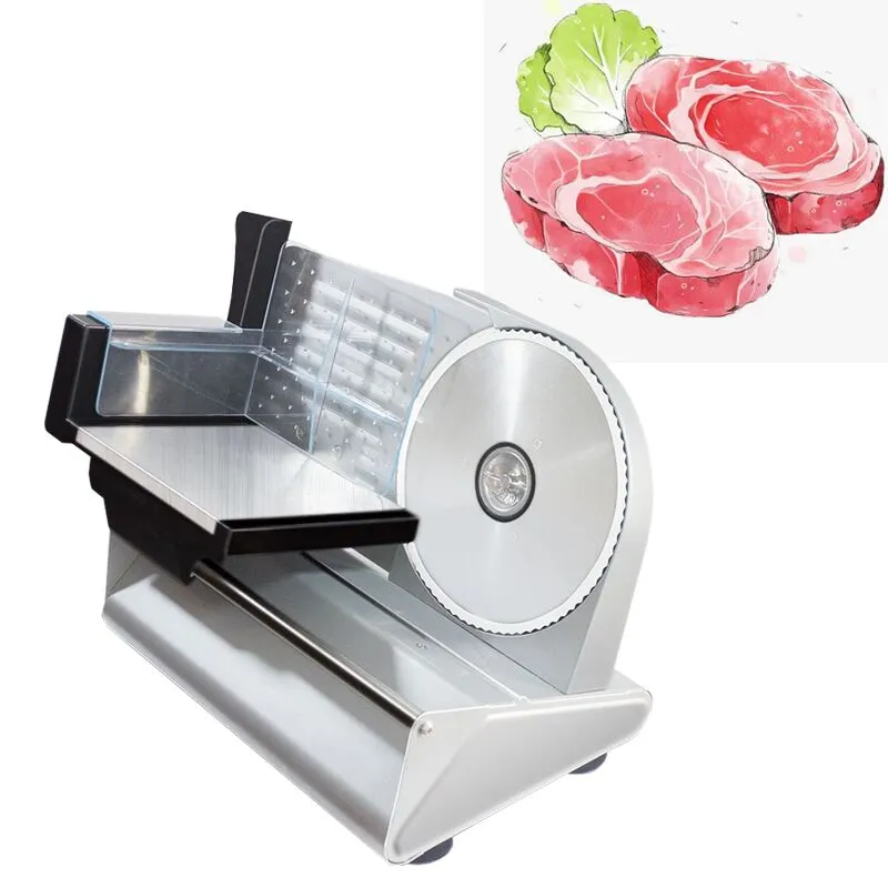 Hushåll Mini Electric Meat Slicer Electric Automatic Frozen Kött Mincer Biff Lamb Potatis skivor Toast Cutter 200w