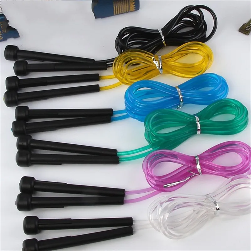Klej plastikowy Czarny Rękojeść Rope Pomijanie PVC Crystal Jump Ropes Cord Student Cord Relikt W Speed ​​Multicolour Fizyczne ćwiczenia 2 8TD D2