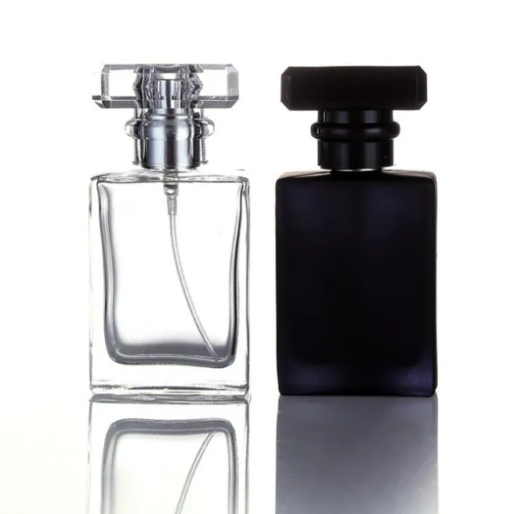 Partihandel 30 ml Rektangulära parfymsprayflaskor 1 oz tomma pumpparfymflaskor med resestorlek SN1269