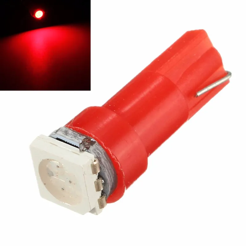 500 stks RED T5 SMD 5050 Dashboard Gauge Cluster Indicator Instrument LED AC Wedge Auto LED Gloeilamp Lamp 37 73 74 79 Vervanging 12V