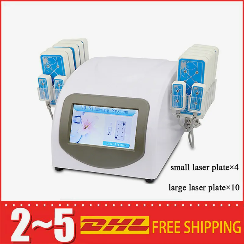 Neue tragbare Lipolaser Lipo Laser Lipolyse Schlankheitsmaschine Diode LLLT 650 Nm 14 Pads System Salon oder Heimgebrauch Schönheitsausrüstung