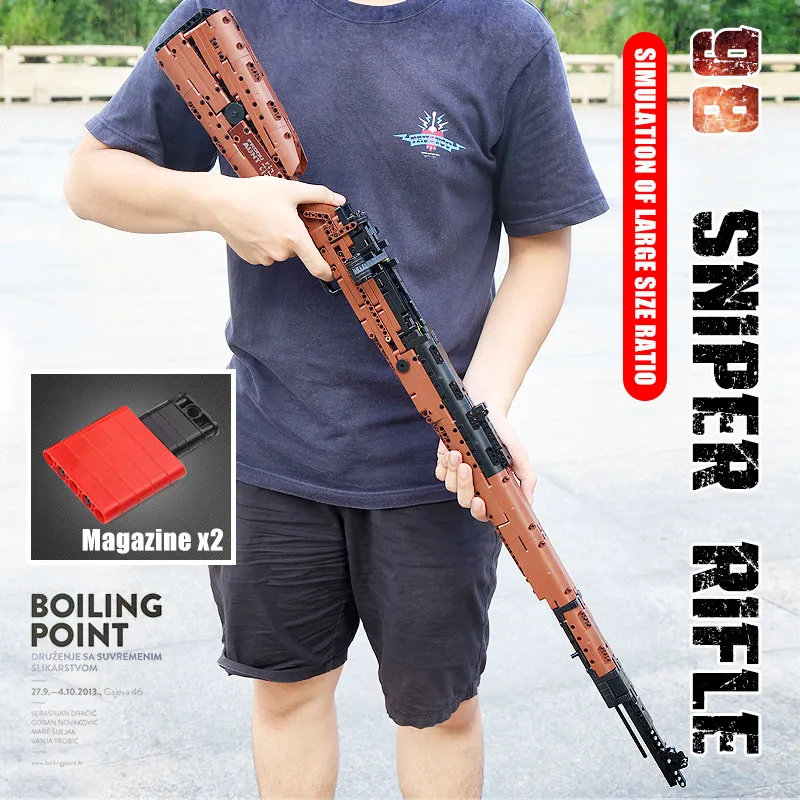 MouldKing 14002 Mauseres Sniper Rifle Gun Building Blocks 1025+st Technic Series Montage Vapen Pojkar Leksaker Tegelstenar Barn Jul Födelsedagspresenter till barn